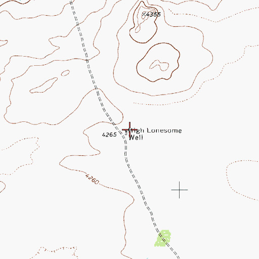 Topographic Map of High Lonesome Well, TX