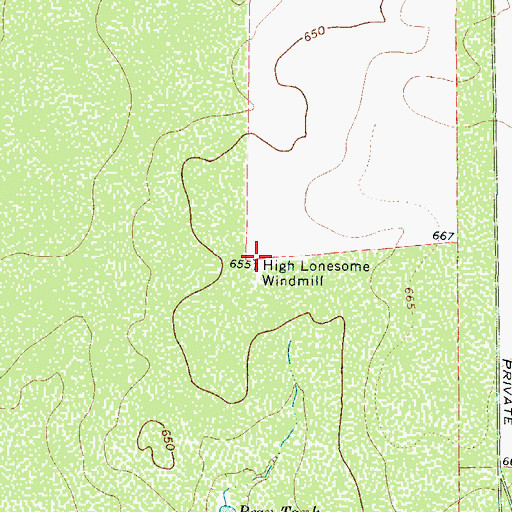 Topographic Map of High Lonesome Windmill, TX