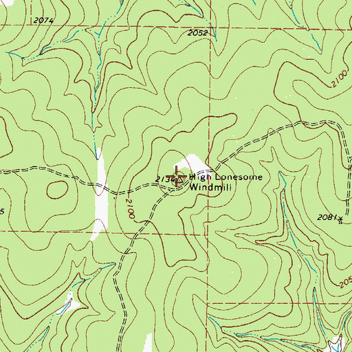 Topographic Map of High Lonesome Windmill, TX