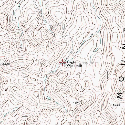 Topographic Map of High Lonesome Windmill, TX