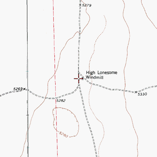 Topographic Map of High Lonesome Windmill, TX