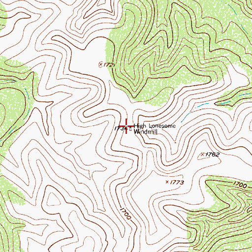 Topographic Map of High Lonesome Windmill, TX