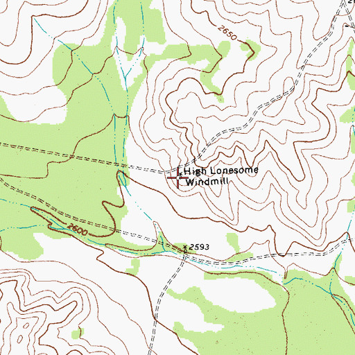 Topographic Map of High Lonesome Windmill, TX