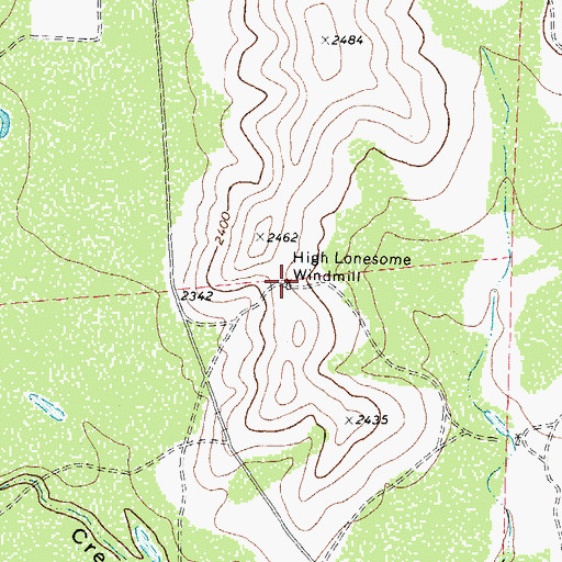 Topographic Map of High Lonesome Windmill, TX