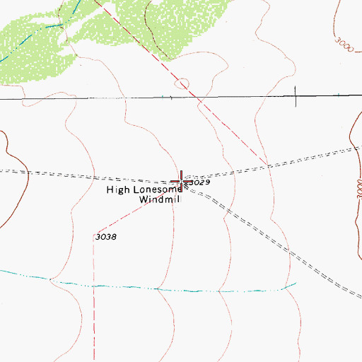 Topographic Map of High Lonesome Windmill, TX
