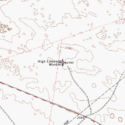 Topographic Map of High Lonesome Windmill, TX
