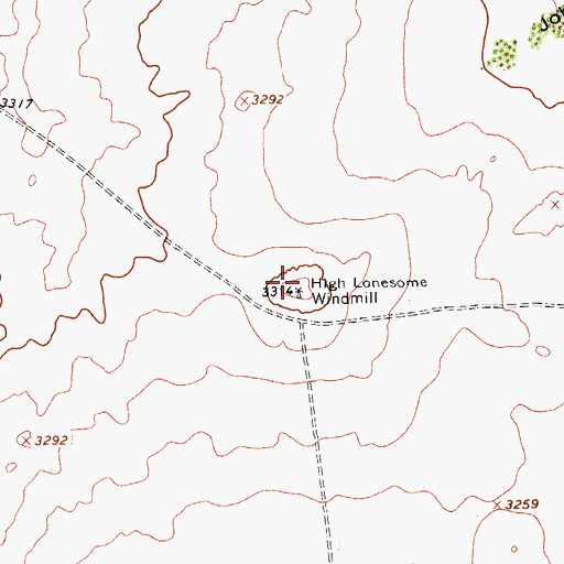 Topographic Map of High Lonesome Windmill, TX