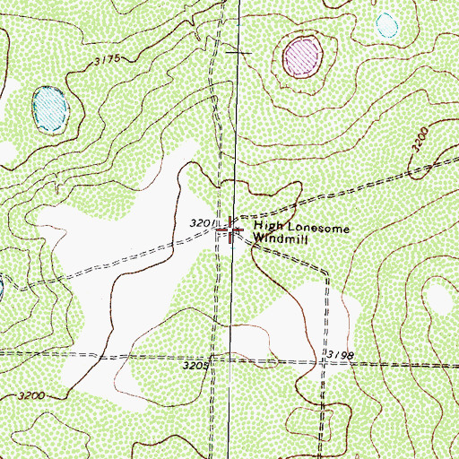 Topographic Map of High Lonesome Windmill, TX