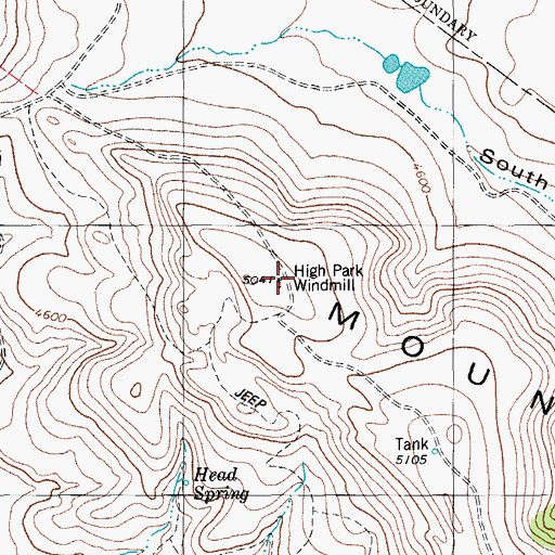 Topographic Map of High Park Windmill, TX