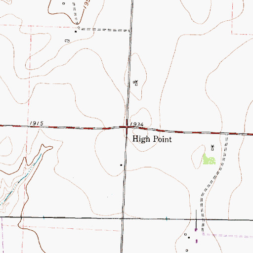 Topographic Map of High Point, TX
