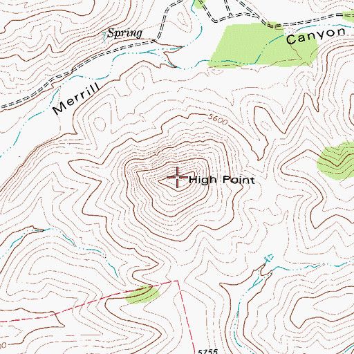 Topographic Map of High Point, TX