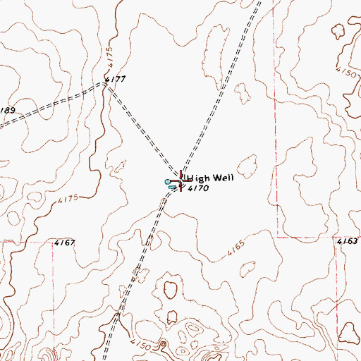 Topographic Map of High Well, TX