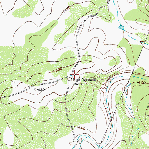 Topographic Map of High Windmill, TX