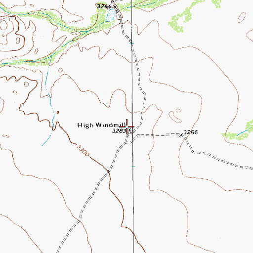 Topographic Map of High Windmill, TX
