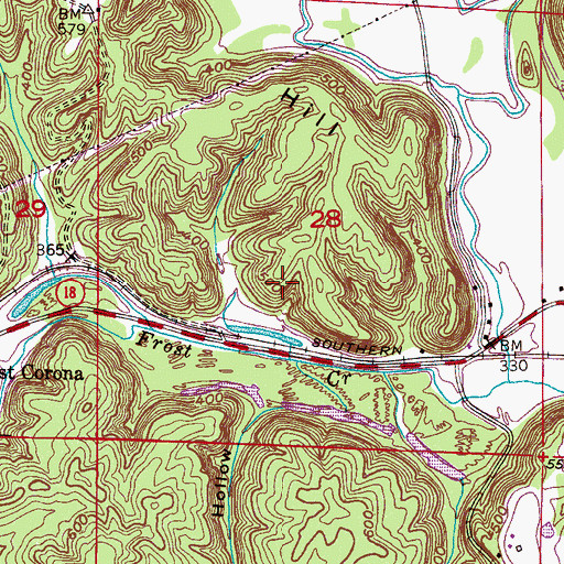 Topographic Map of Corona Mine, AL