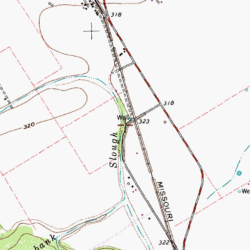Topographic Map of Highbank Slough, TX