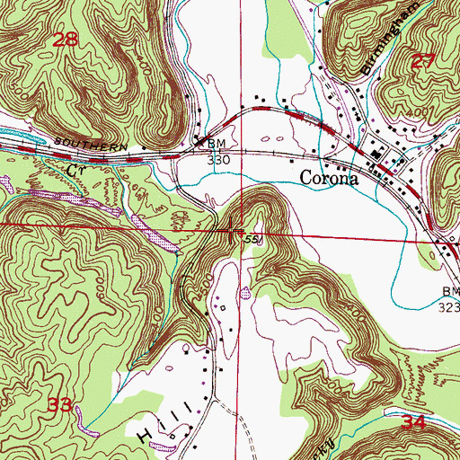 Topographic Map of Corona Number 12 Mine, AL