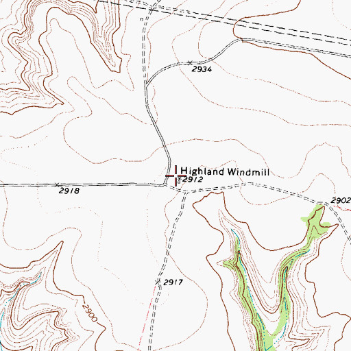 Topographic Map of Highland Windmill, TX