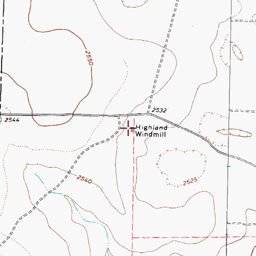 Topographic Map of Highland Windmill, TX