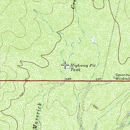 Topographic Map of Highway Pit Tank, TX
