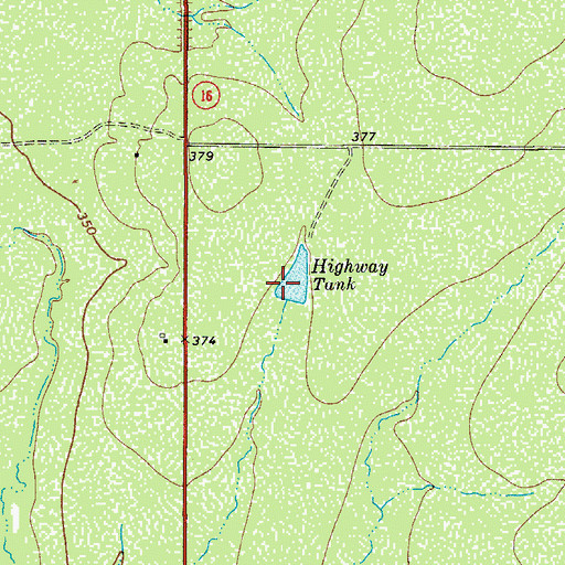 Topographic Map of Highway Tank, TX