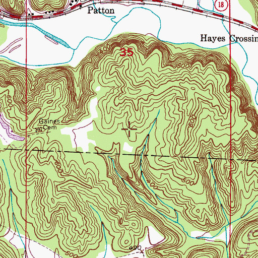 Topographic Map of Gibson Hill Mine, AL