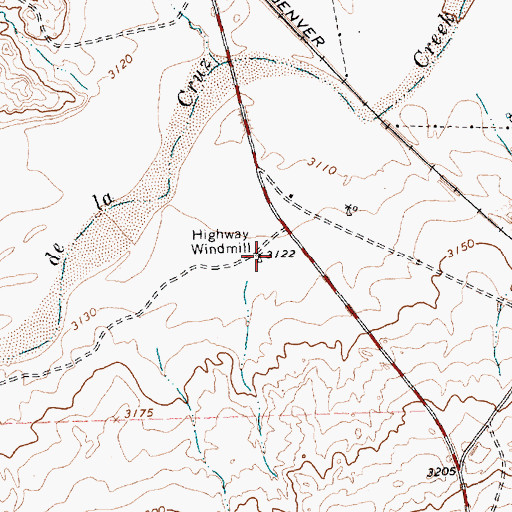Topographic Map of Highway Windmill, TX