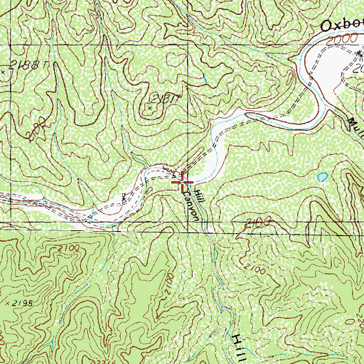 Topographic Map of Hill Canyon, TX