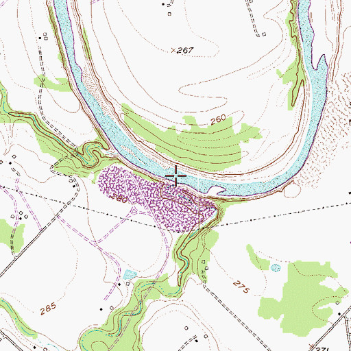 Topographic Map of Hill Creek, TX