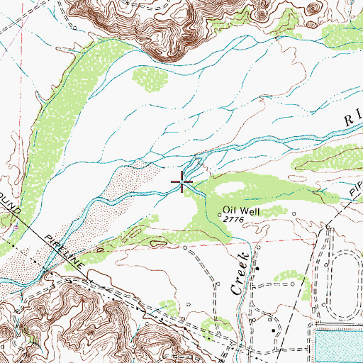 Topographic Map of Hill Creek, TX