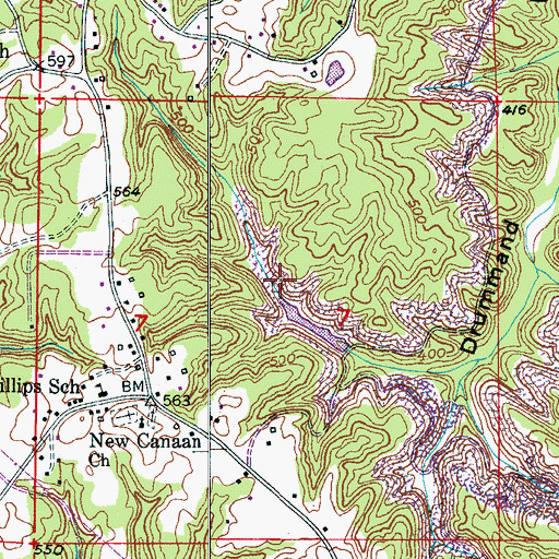 Topographic Map of Carpet Rock Mine, AL