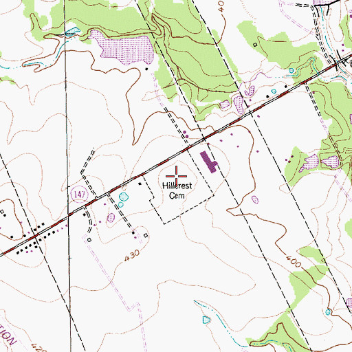 Topographic Map of Hillcrest Cemetery, TX