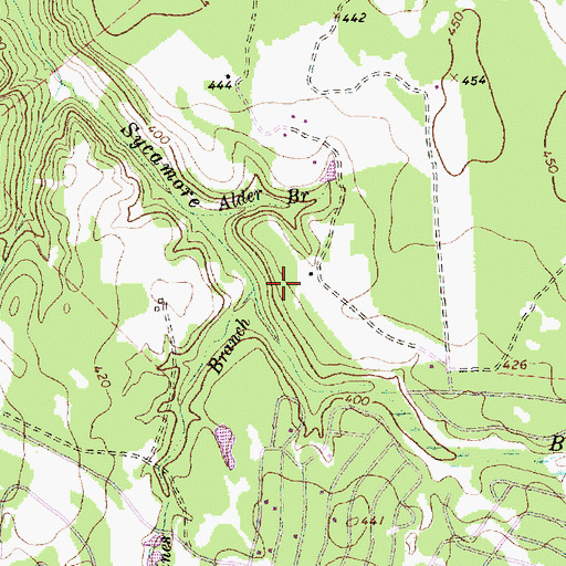 Topographic Map of Hines Branch, TX