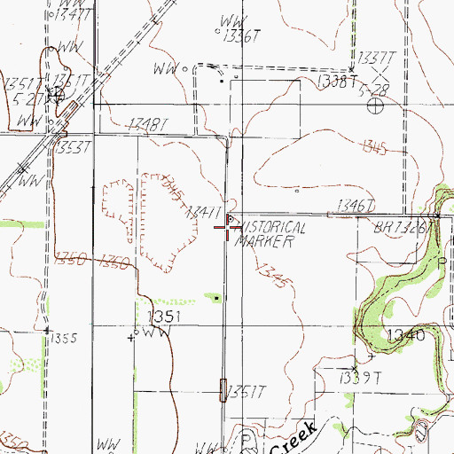 Topographic Map of Historical Marker, TX