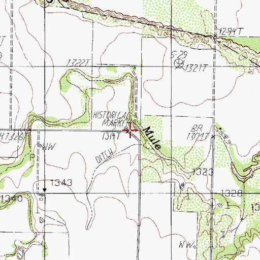 Topographic Map of Historical Marker, TX