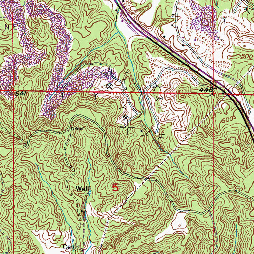 Topographic Map of Ben Gilbert Mine, AL