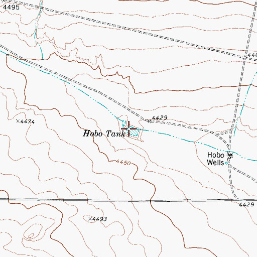 Topographic Map of Hobo Tank, TX