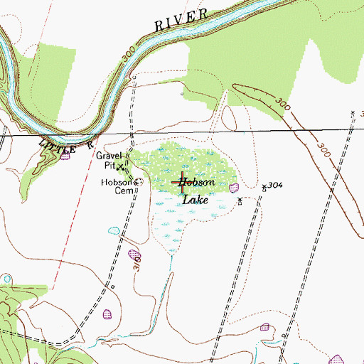 Topographic Map of Hobson Lake, TX