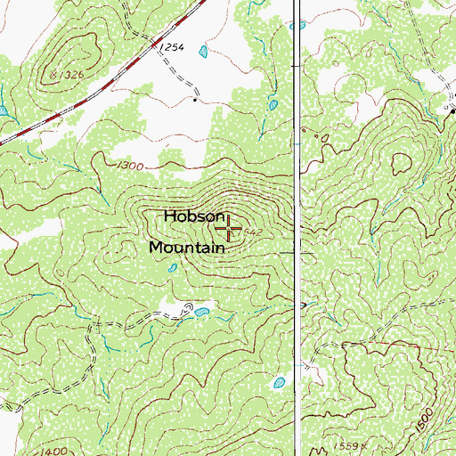 Topographic Map of Hobson Mountain, TX