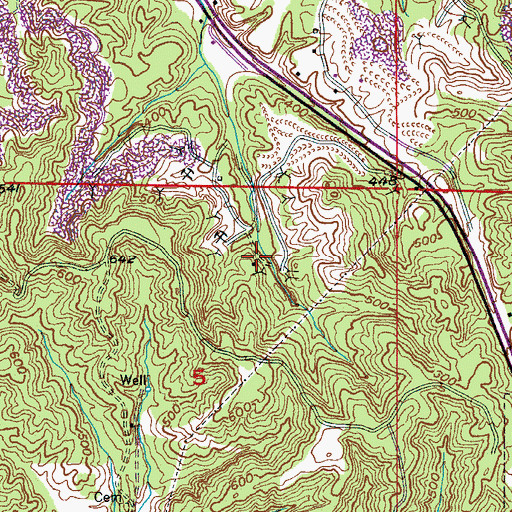 Topographic Map of Ben Gilbert Mine, AL