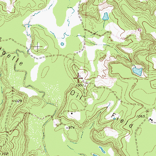 Topographic Map of Hoefle Oil Field, TX
