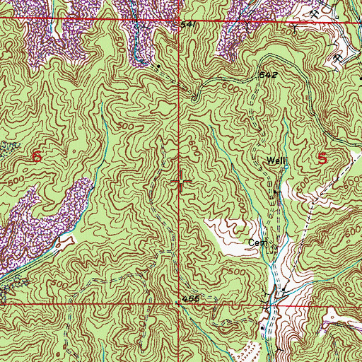 Topographic Map of Hull Mine, AL