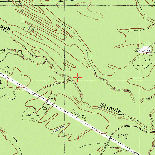 Topographic Map of Hog Bayou, TX
