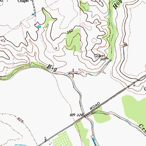 Topographic Map of Hog Branch, TX