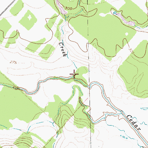 Topographic Map of Hog Creek, TX