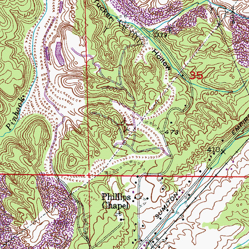Topographic Map of Ledbetter Mine, AL