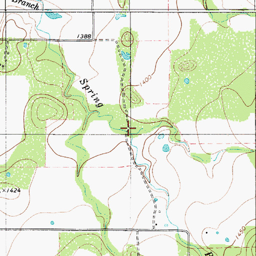 Topographic Map of Hog Creek, TX