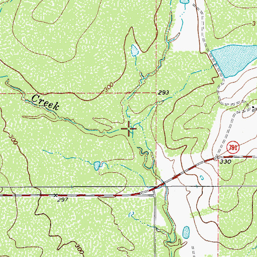 Topographic Map of Hog Creek, TX