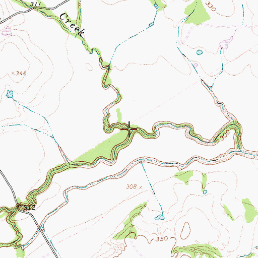 Topographic Map of Hog Creek, TX