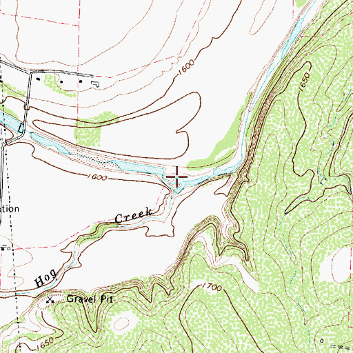 Topographic Map of Hog Creek, TX